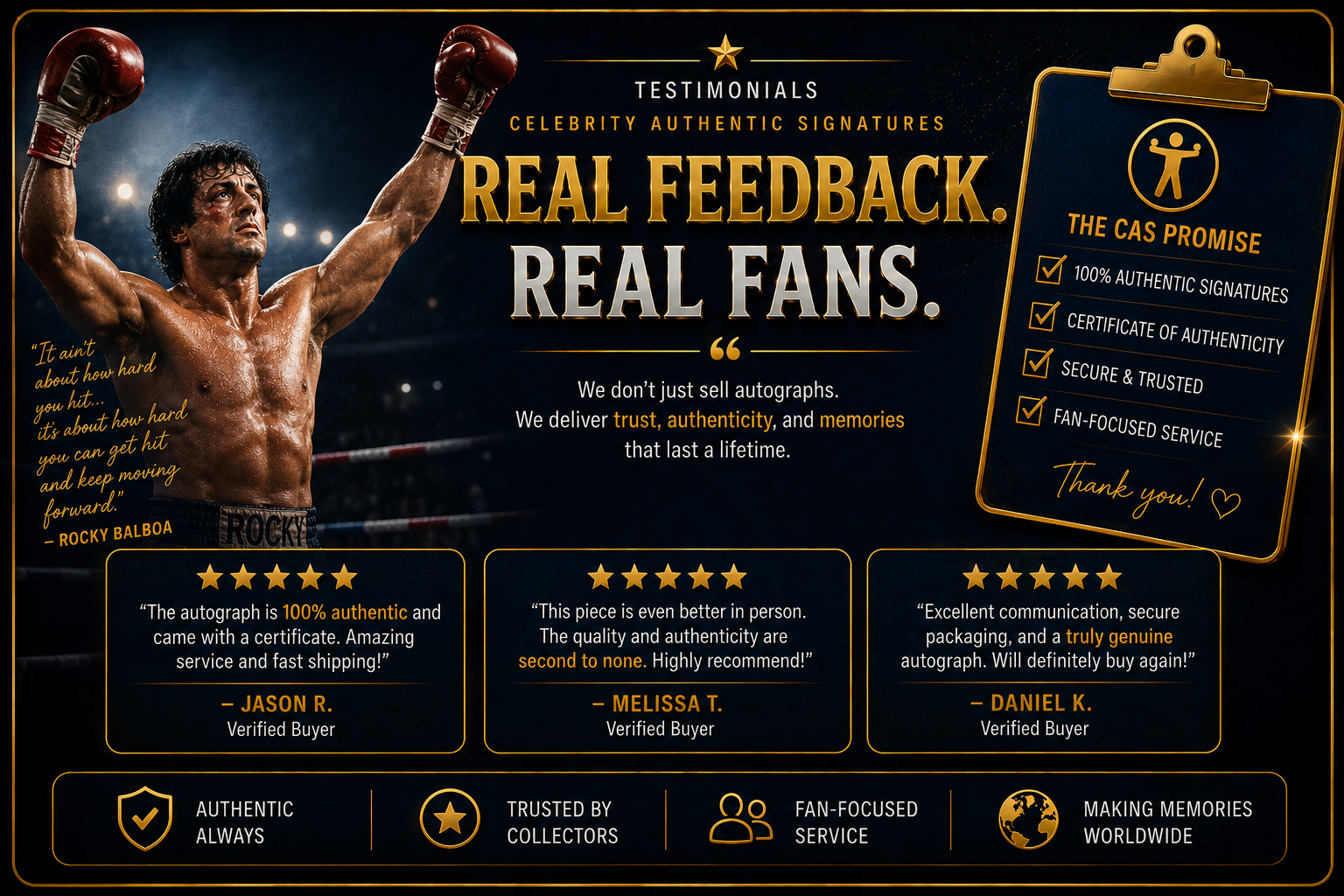 Celebrity Authentic Signatures Testimonials