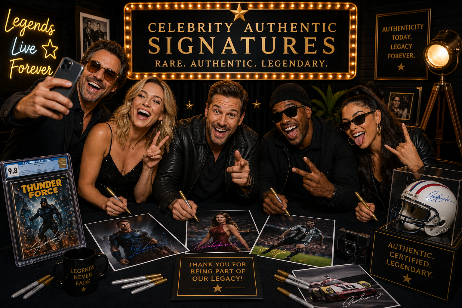 Celebrity Authentic Signatures services showcase full view