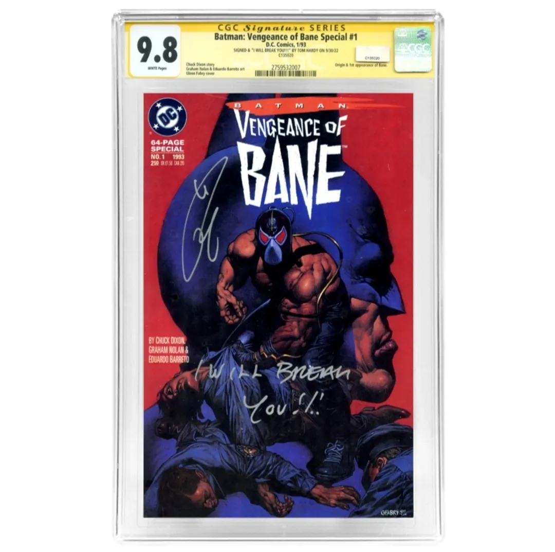 Tom Hardy Autographed Batman Vengeance of Bane CGC SS 9.8